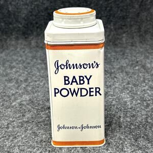 VTG Johnsons Baby Powder Metal Tin Container Johnson & Johnson Mid-Century Decor